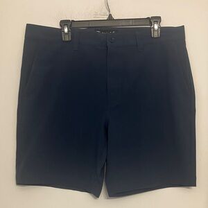 Travis Mathew Tech Chino Shorts lightweight Flat Front Golf apparel 36 navy blue